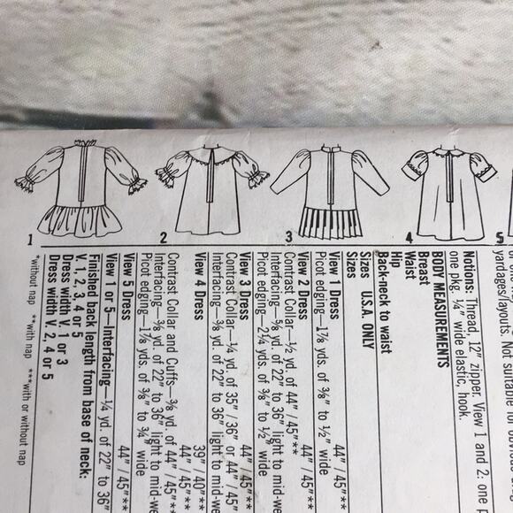 Vintage 1988 Simplicity Sewing Pattern 8823 Girl's Dress Size 4 - Picture 6 of 12